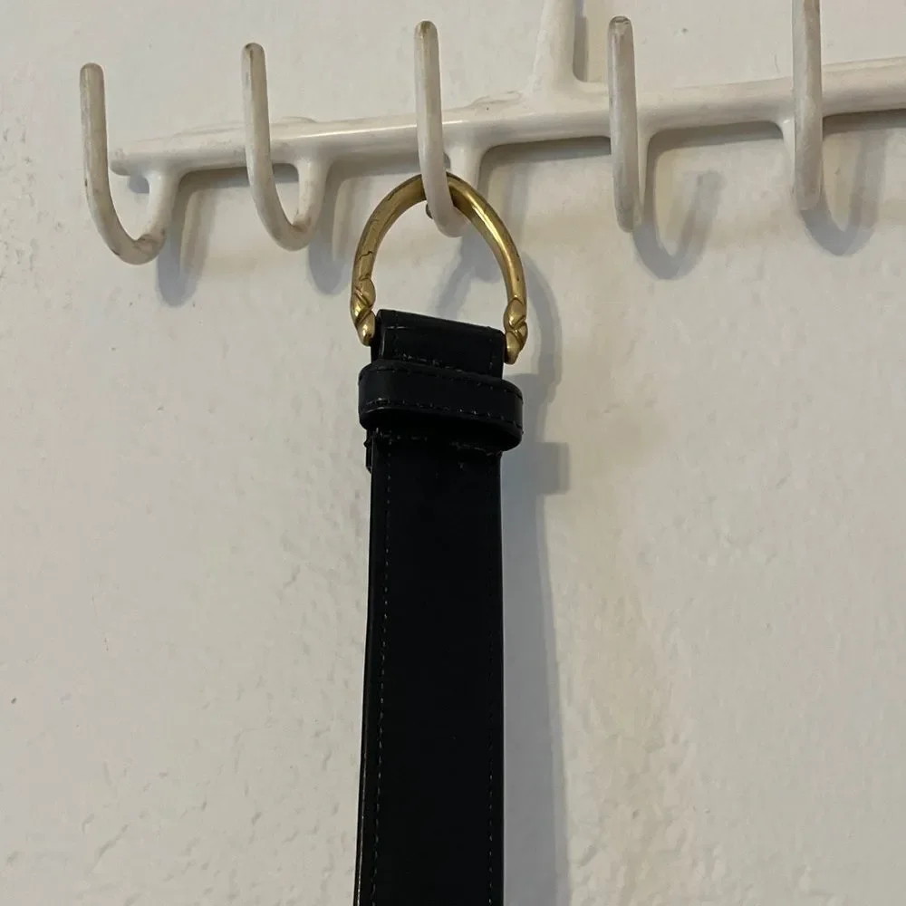 Vintage Black Coach Belt, Size Small